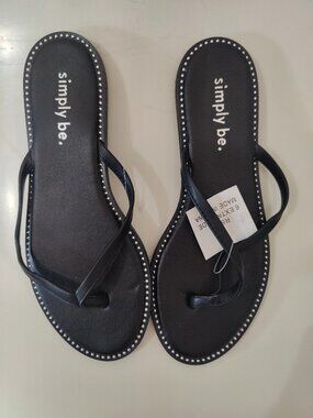 Simply Be Flip Flop Sandals Extra Wide - US Size 8